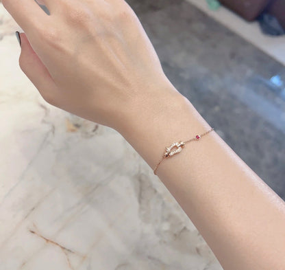 [Amore Jewels]FORCE 10 DIAMOND CHAIN LINK PINK GOLD BRACELET