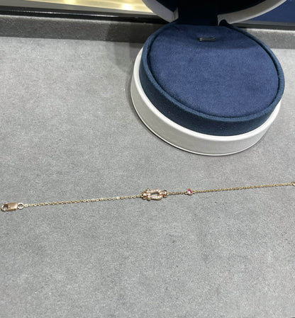 [Amore Jewels]FORCE 10 DIAMOND CHAIN LINK PINK GOLD BRACELET