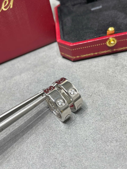 [Amore Jewels]LOVE 5.5MM 1 DIAMOND EARRINGS
