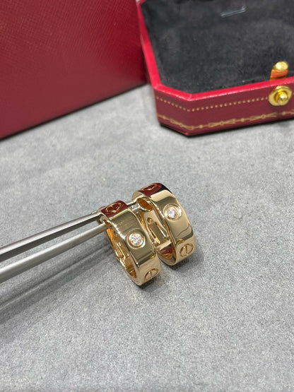 [Amore Jewels]LOVE 5.5MM 1 DIAMOND EARRINGS