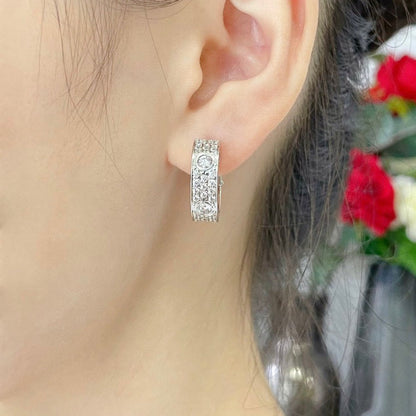 [Amore Jewels]LOVE 5.5MM DIAMOND PAVED EARRINGS