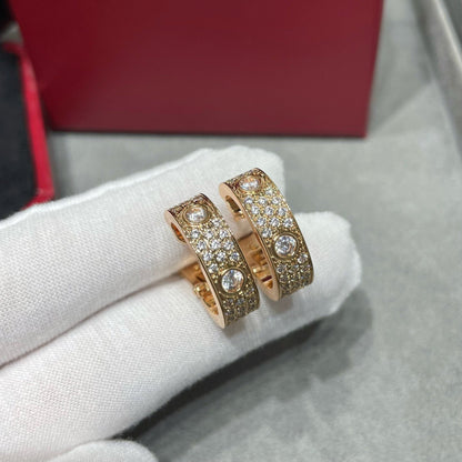 [Amore Jewels]LOVE 5.5MM DIAMOND PAVED EARRINGS