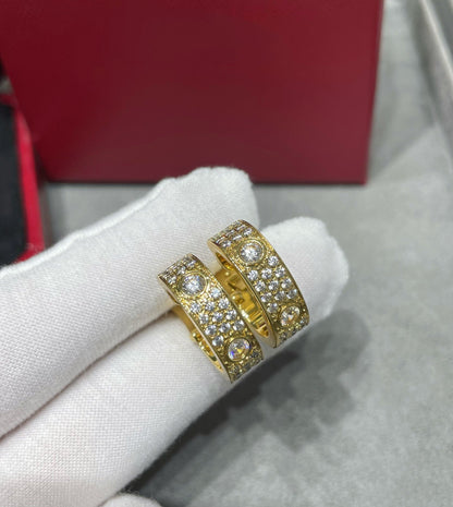 [Amore Jewels]LOVE 5.5MM DIAMOND PAVED EARRINGS