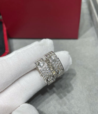 [Amore Jewels]LOVE 5.5MM DIAMOND PAVED EARRINGS