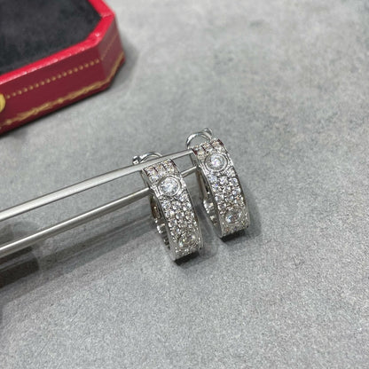 [Amore Jewels]LOVE 5.5MM DIAMOND PAVED EARRINGS