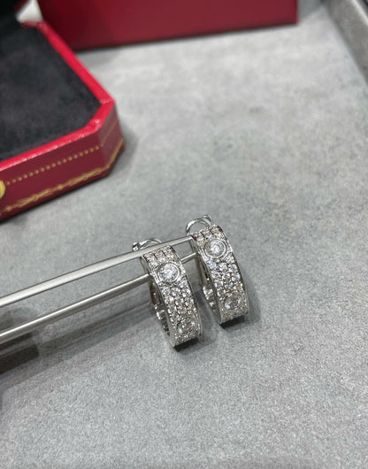 [Amore Jewels]LOVE 5.5MM DIAMOND PAVED EARRINGS