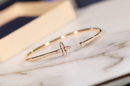[Amore Jewels]IDYLLE GOLD OPEN BRACELET DIAMOND PAVED