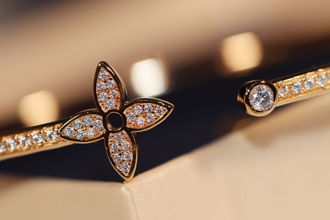 [Amore Jewels]IDYLLE GOLD OPEN BRACELET DIAMOND PAVED