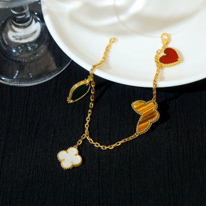 [Amore Jewels]LUCKY SPRING 5 MOTIF GOLD BRACELET
