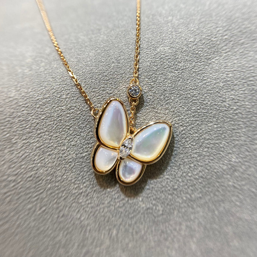[Amore Jewels]BUTTERFLY MOP DIAMOND NECKLACE