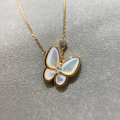 [Amore Jewels]BUTTERFLY MOP DIAMOND NECKLACE