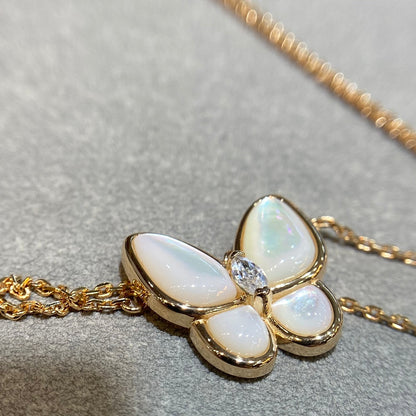 [Amore Jewels]BUTTERFLY MOP DIAMOND NECKLACE