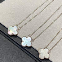 [Amore Jewels]CLOVER MEDIUM SILVER WHITE MOP NECKLACE