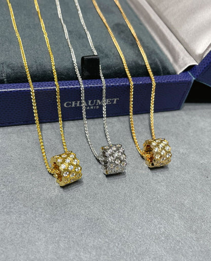 [Amore Jewels]BEE LOVE DIAMOND PAVED 3 ROW NECKLACE