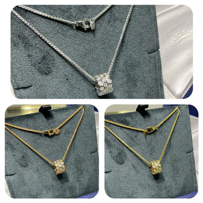 [Amore Jewels]BEE LOVE DIAMOND PAVED 3 ROW NECKLACE