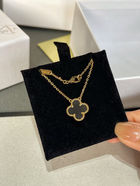 [Amore Jewels]CLOVER ROCK CRYSTAL ROSE GOLD NECKLACE