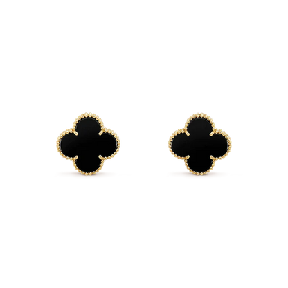 [Amore Jewels]CLOVER MEDIUM 1 MOTIFS  ONYX STUD EARRINGS