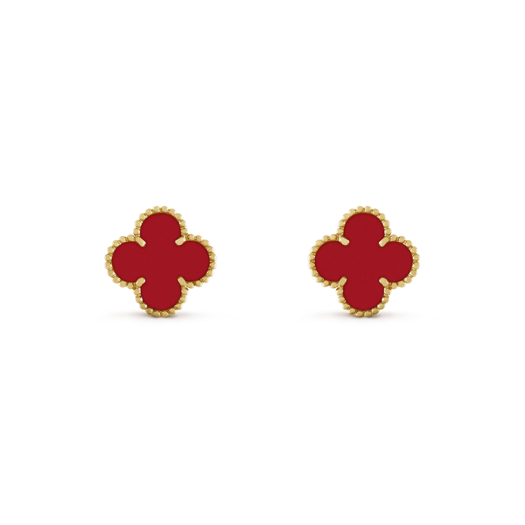 [Amore Jewels]CLOVER MINI 9.5MM CARNELIAN EARRINGS