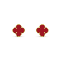[Amore Jewels]CLOVER MINI 9.5MM CARNELIAN EARRINGS