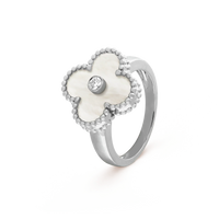 [Amore Jewels]CLOVER SILVER MOP DIAMOND RING