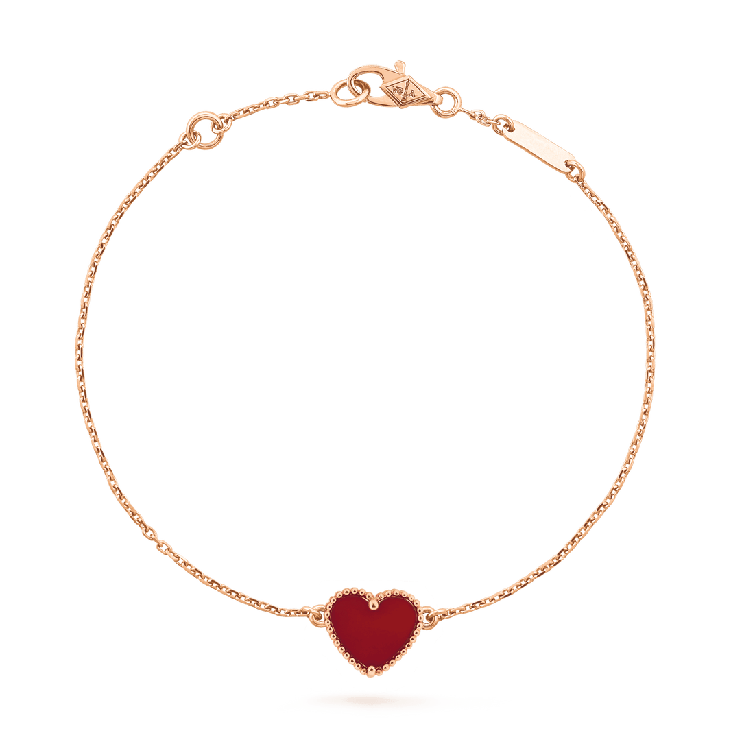 [Amore Jewels]HEART CARNELIAN PINK GOLD BRACELET
