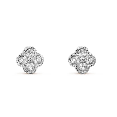 [Amore Jewels]CLOVER MINI DIAMOND STUD EARRINGS