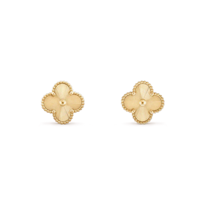 [Amore Jewels]CLOVER MINI 9.5MM LASER EARRINGS