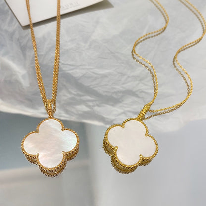 [Amore Jewels]CLOVER 25MM MOP LARGE PENDANT NECKLACE