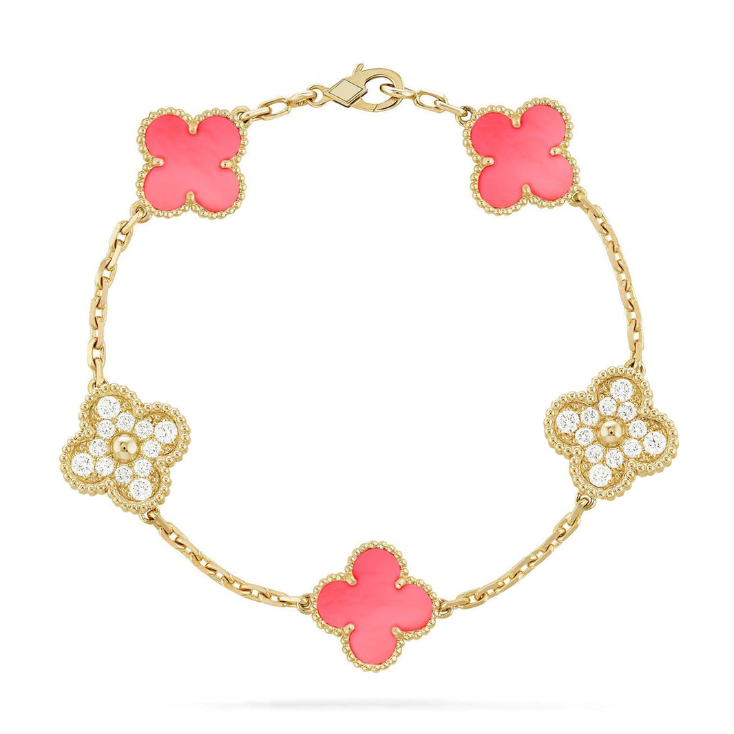[Amore Jewels] CLOVER 5 MOTIFS  PINK MOP BRACELET COLLECTION
