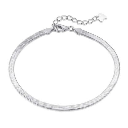 [Amore Jewels]Flat Snake Bone Chain Blade Necklace