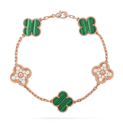 [Amore Jewels] CLOVER 5 MOTIF MALACHITE BRACELET COLLECTION