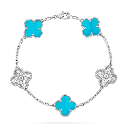 [Amore Jewels] CLOVER 5 MOTIF TURQUOISE BRACELET COLLECTION