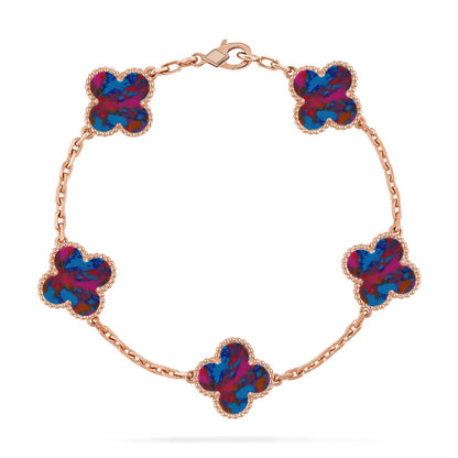 [Amore Jewels]CLOVER 5 MOTIF COLOR GEMSTONES BRACELET COLLECTION