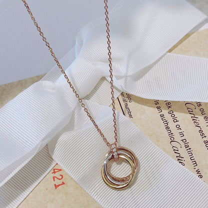 [Amore Jewels]TRINITY NECKLACE GOLD  DIAMONDS