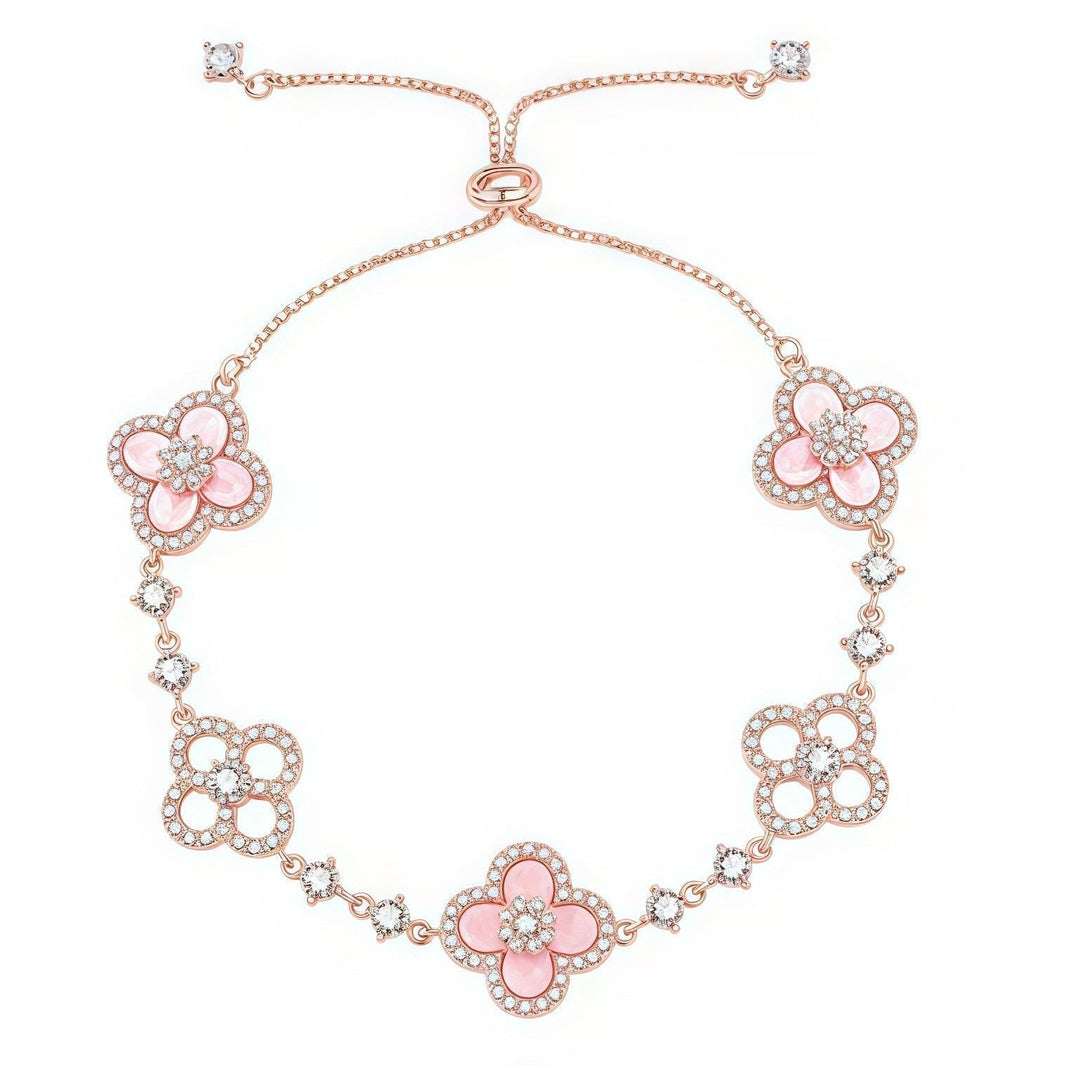 [Amore Jewels]CLOVER 5 MOTIF PINK BLUE RED WHITE BRACELET