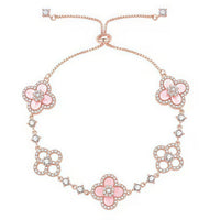 [Amore Jewels]CLOVER 5 MOTIF PINK BLUE RED WHITE BRACELET