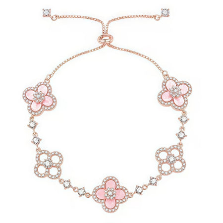 [Amore Jewels]CLOVER 5 MOTIF PINK BLUE RED WHITE BRACELET