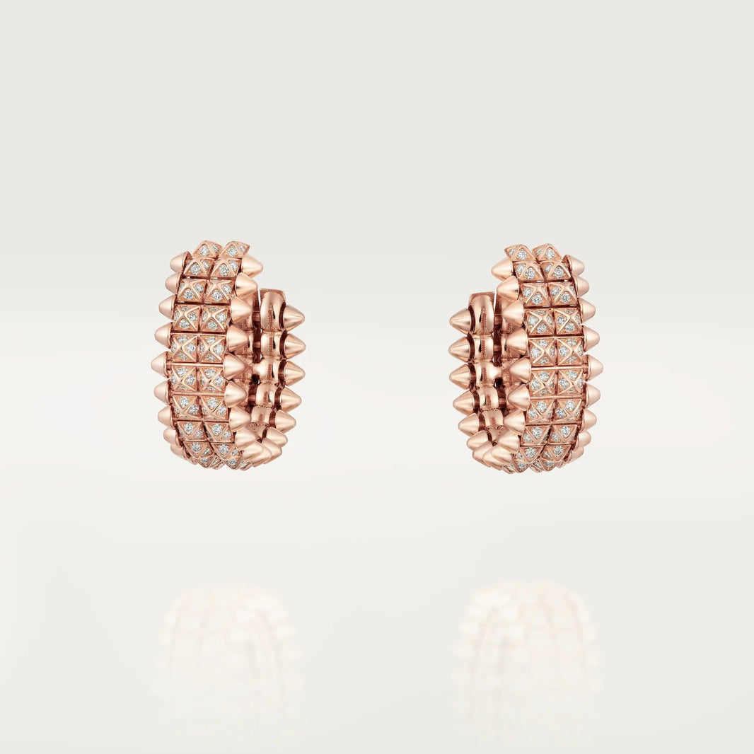[Amore Jewels]CLASH 9.2MM FULL DIAMOND DOUBLE ROW EARRINGS
