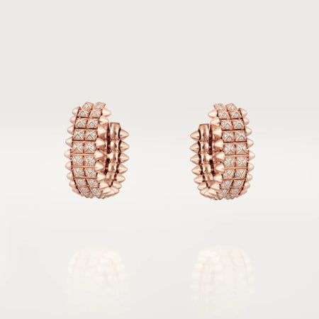 [Amore Jewels]CLASH 9.2MM FULL DIAMOND DOUBLE ROW EARRINGS