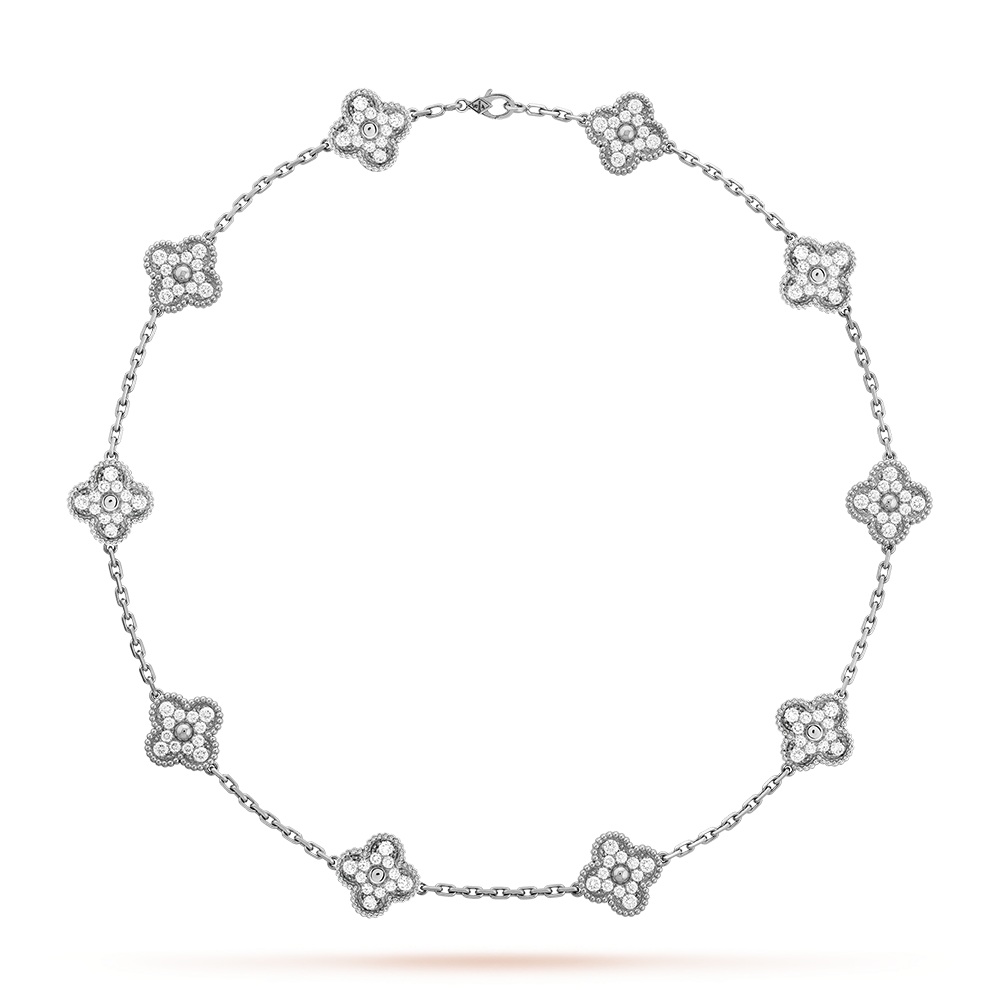 [Amore Jewels]CLOVER 10 MOTIFS DIAMOND NECKLACE