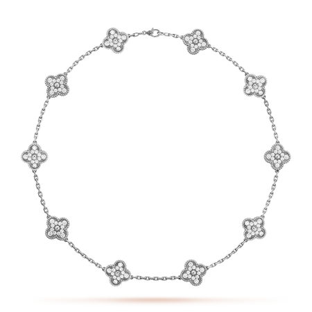 [Amore Jewels]CLOVER 10 MOTIFS DIAMOND NECKLACE