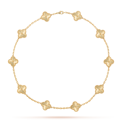 [Amore Jewels]CLOVER 10 MOTIFS LASER NECKLACE