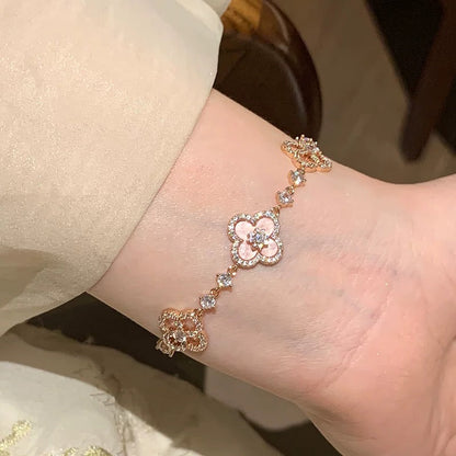 [Amore Jewels]CLOVER 5 MOTIF PINK BLUE RED WHITE BRACELET