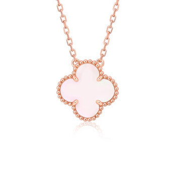 [Amore Jewels]CLOVER 15MM PINK MOTHER-OF-PEARL SINGLE FLOWER NECKLACE