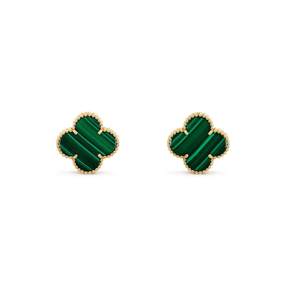 [Amore Jewels]CLOVER MINI 9.5MM MALACHITE  EARRINGS