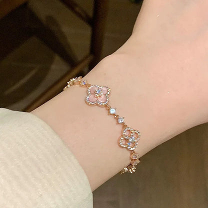 [Amore Jewels]CLOVER 5 MOTIF PINK BLUE RED WHITE BRACELET