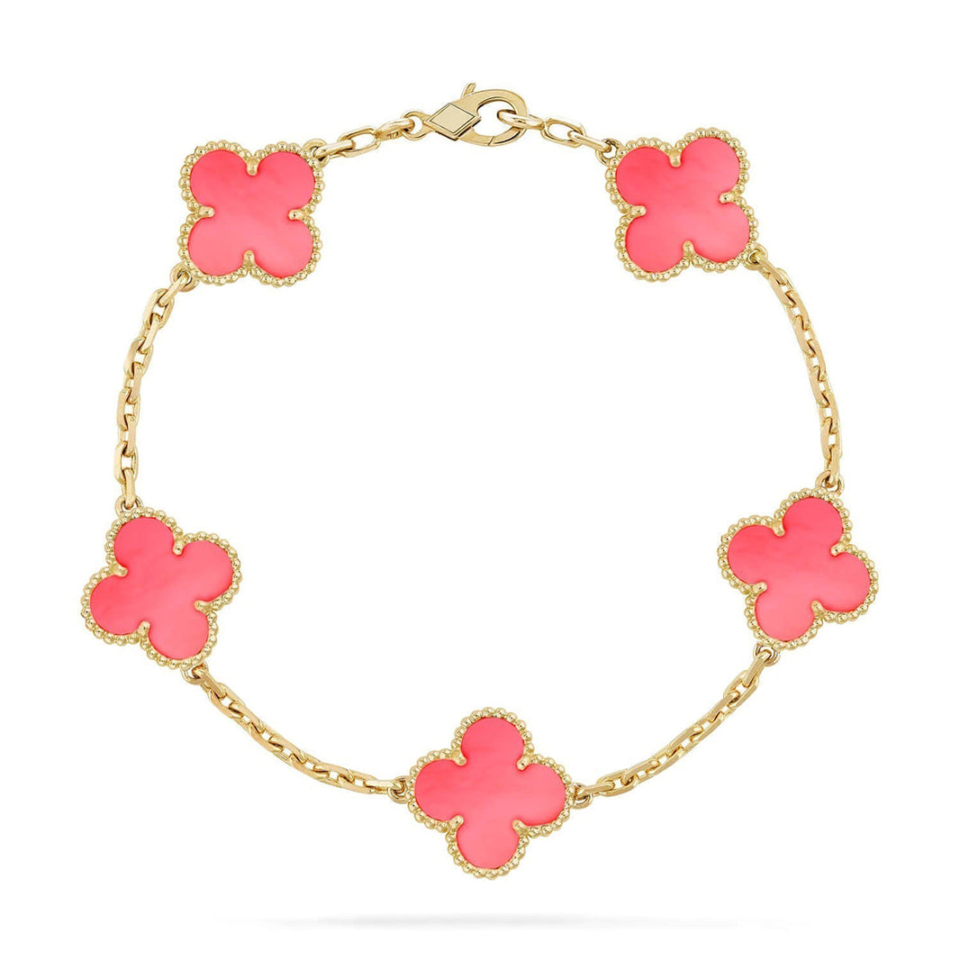 [Amore Jewels] CLOVER 5 MOTIFS  PINK MOP BRACELET COLLECTION