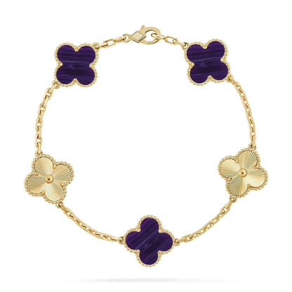 [Amore Jewels]CLOVER 5 MOTIF PURPLE STRIPES BRACELET COLLECTION