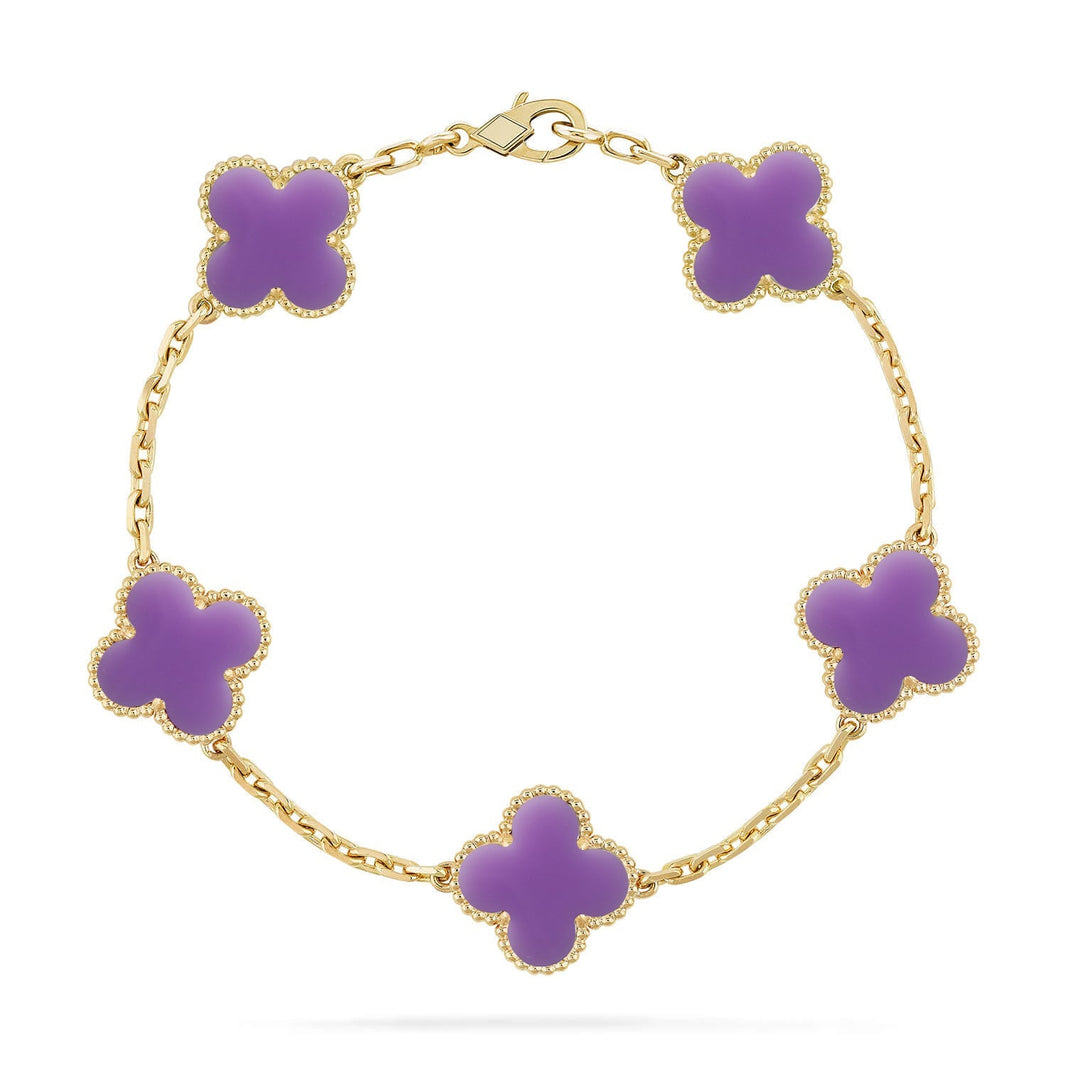 [Amore Jewels]CLOVER 5 MOTIF LIGHT PURPLE BRACELET COLLECTION