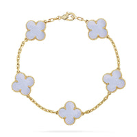 [Amore Jewels] CLOVER 5 MOTIF PURPLE CHALCEDONY BRACELET COLLECTION